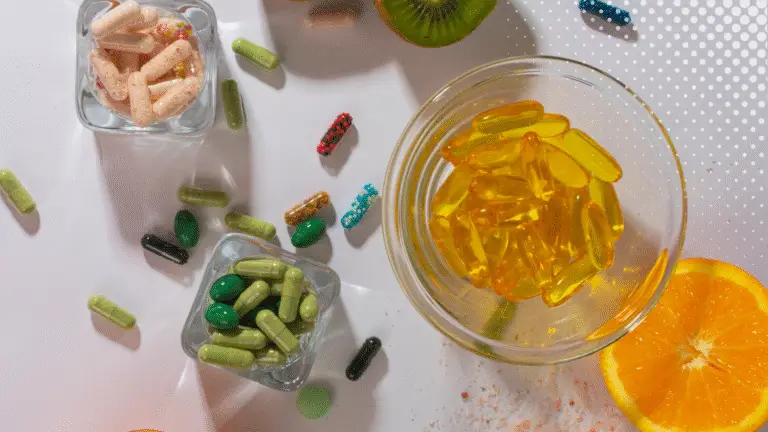 Perimenopause supplements laid out next to each other