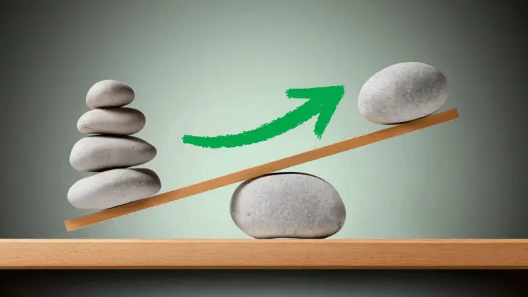 A scale with more rocks weighing down one side, being a metaphor for hormone imbalance