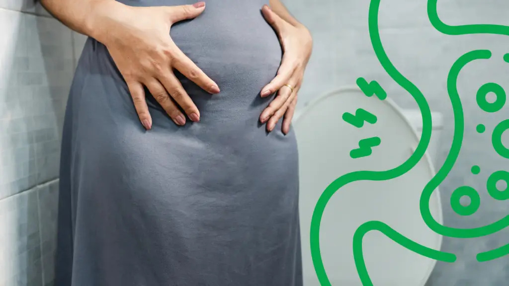 A woman with a bloated belly