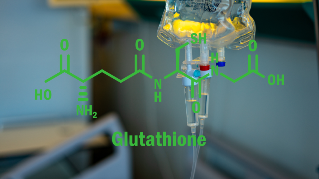 A glutathione IV hanging